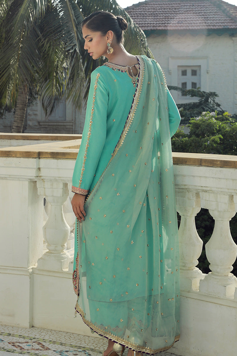 Sana Abbas | Velvet Formals | AQUAMARINE - House Of Anaya