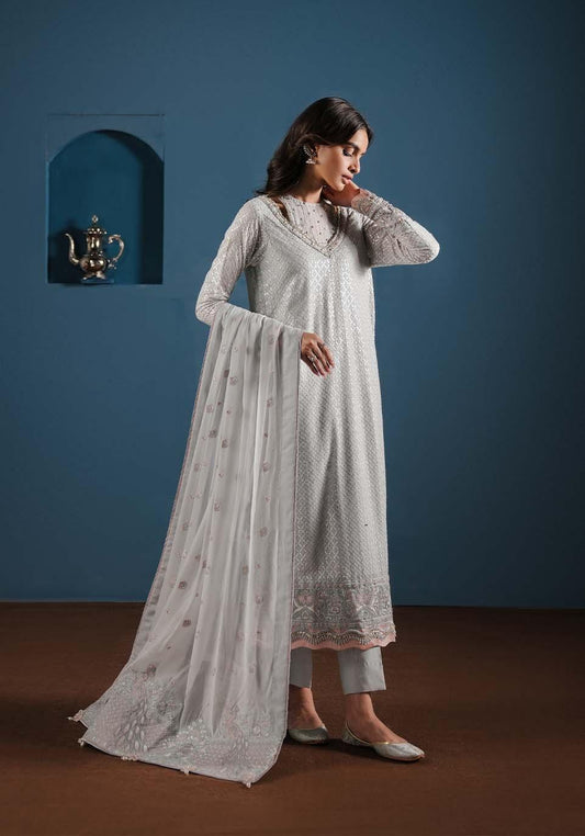 Zarqash | Lakhnawi Festive Chiffon 24 |  ZQL 004A NOOR