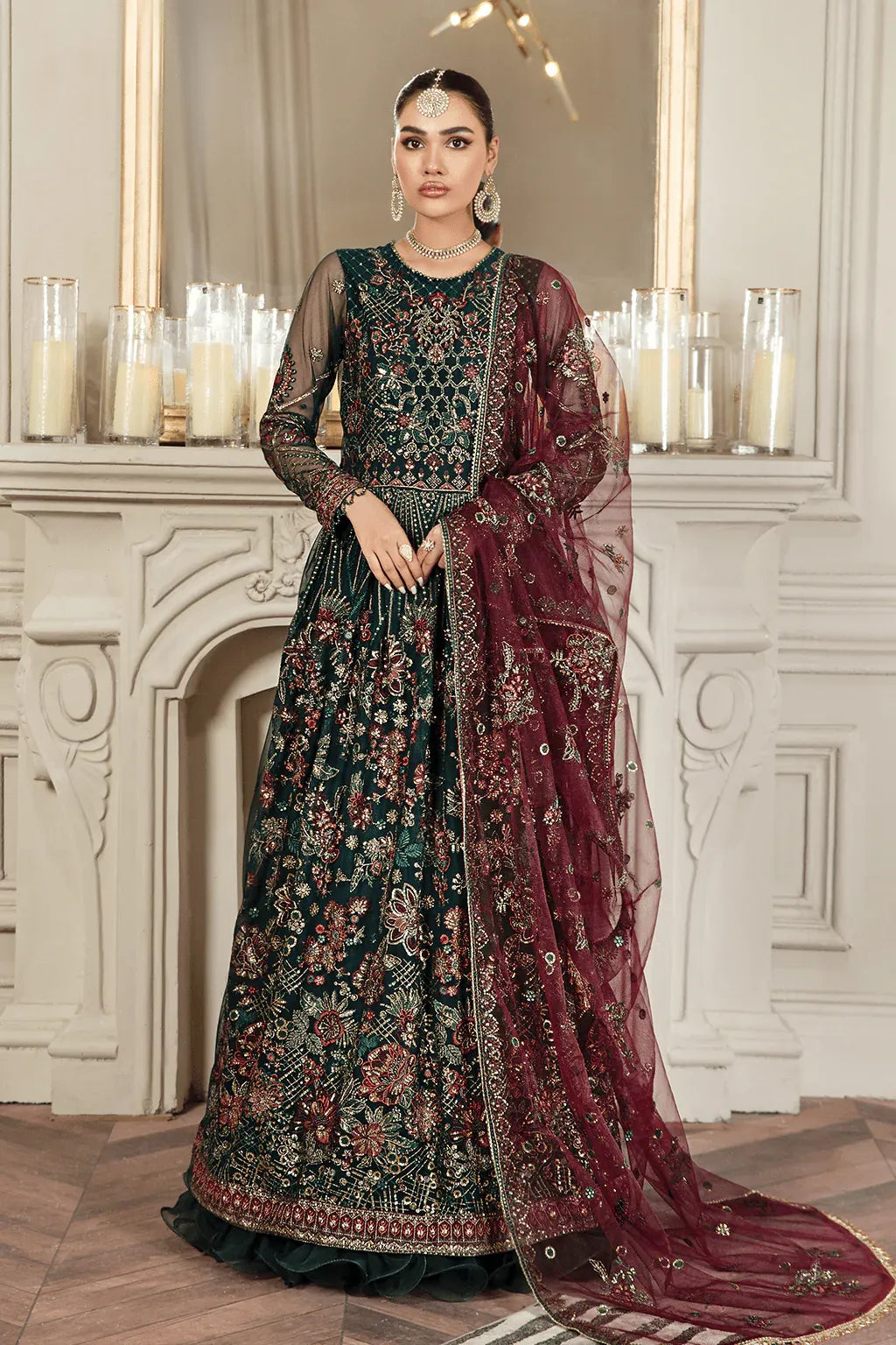 Zarif | Mehroz Formals | PINE GREEN - House Of Anaya