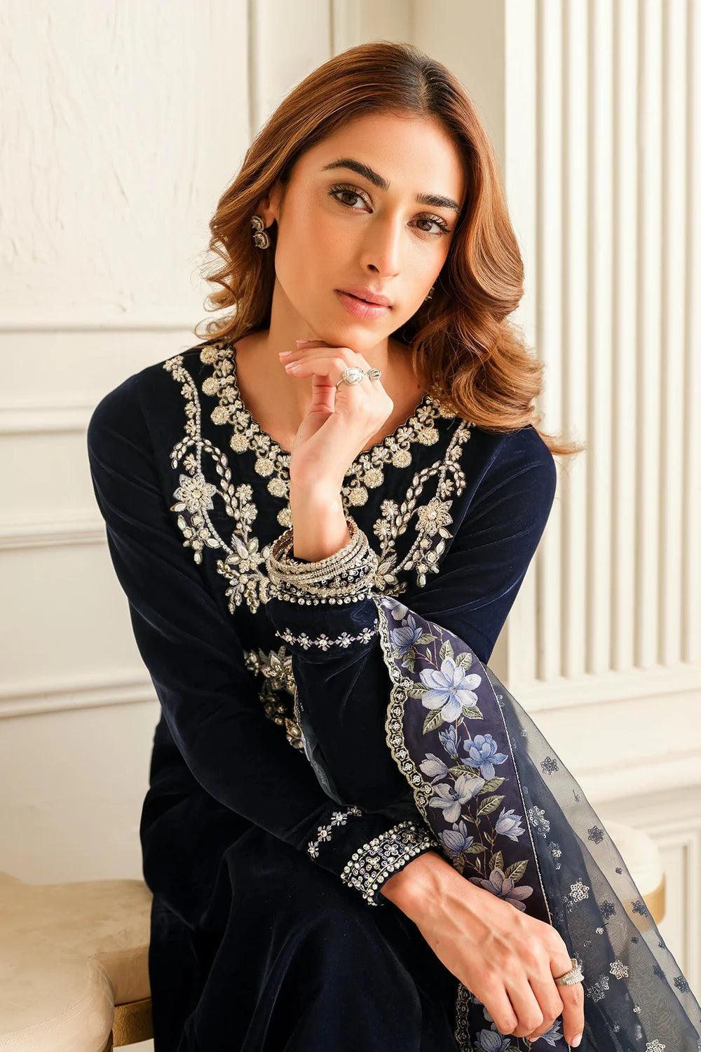 Baroque | EMBROIDERED VELVET PR-1015 - House Of Anaya