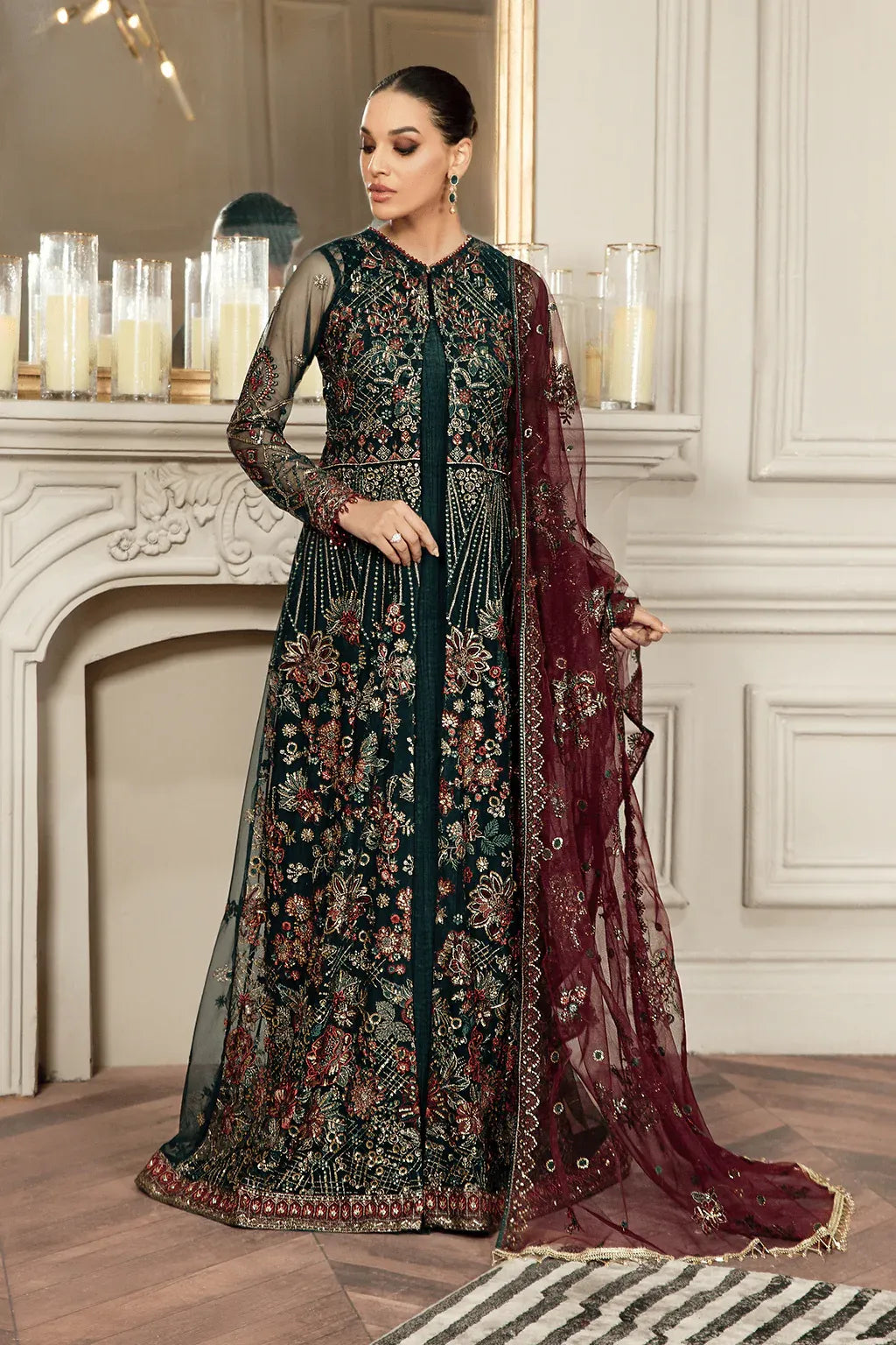 Zarif | Mehroz Formals | PINE GREEN - House Of Anaya