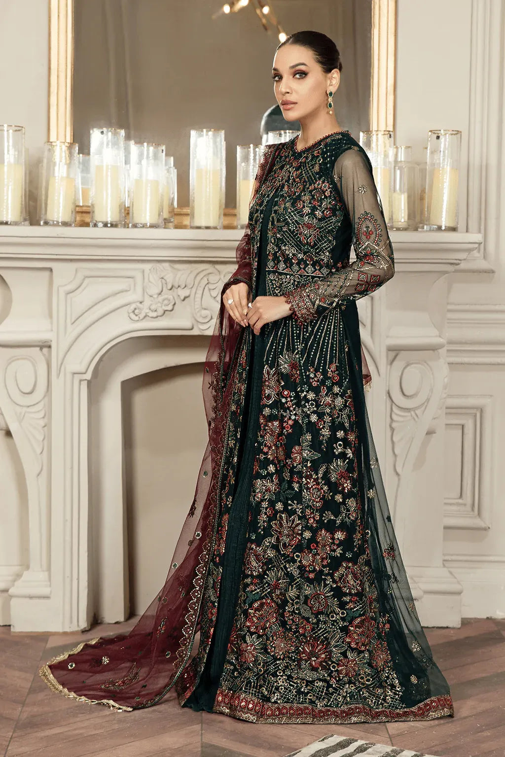 Zarif | Mehroz Formals | PINE GREEN - House Of Anaya