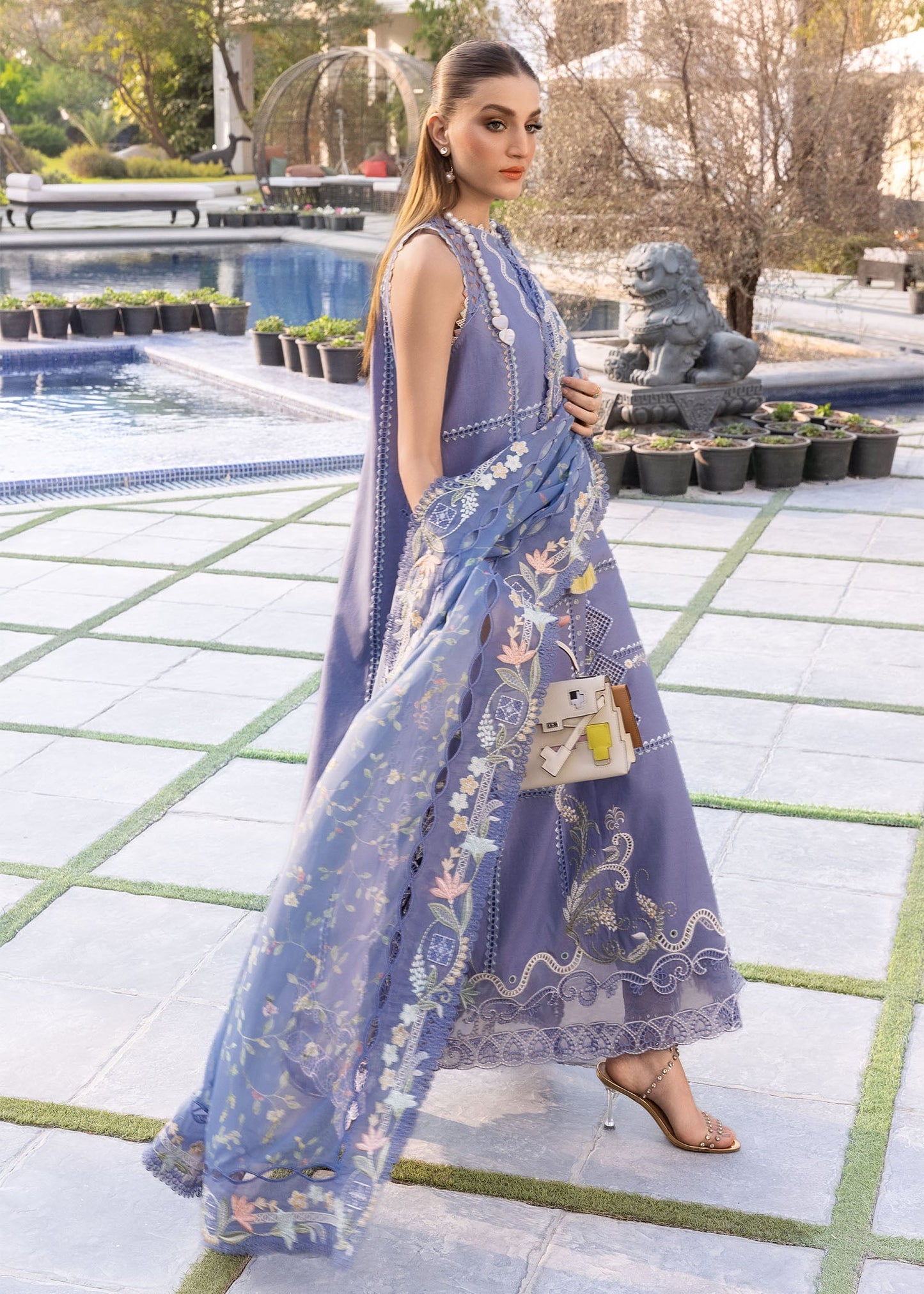 Crimson | Flow By Crimson Lawn'26 | FLORAL SERENITY-D1B