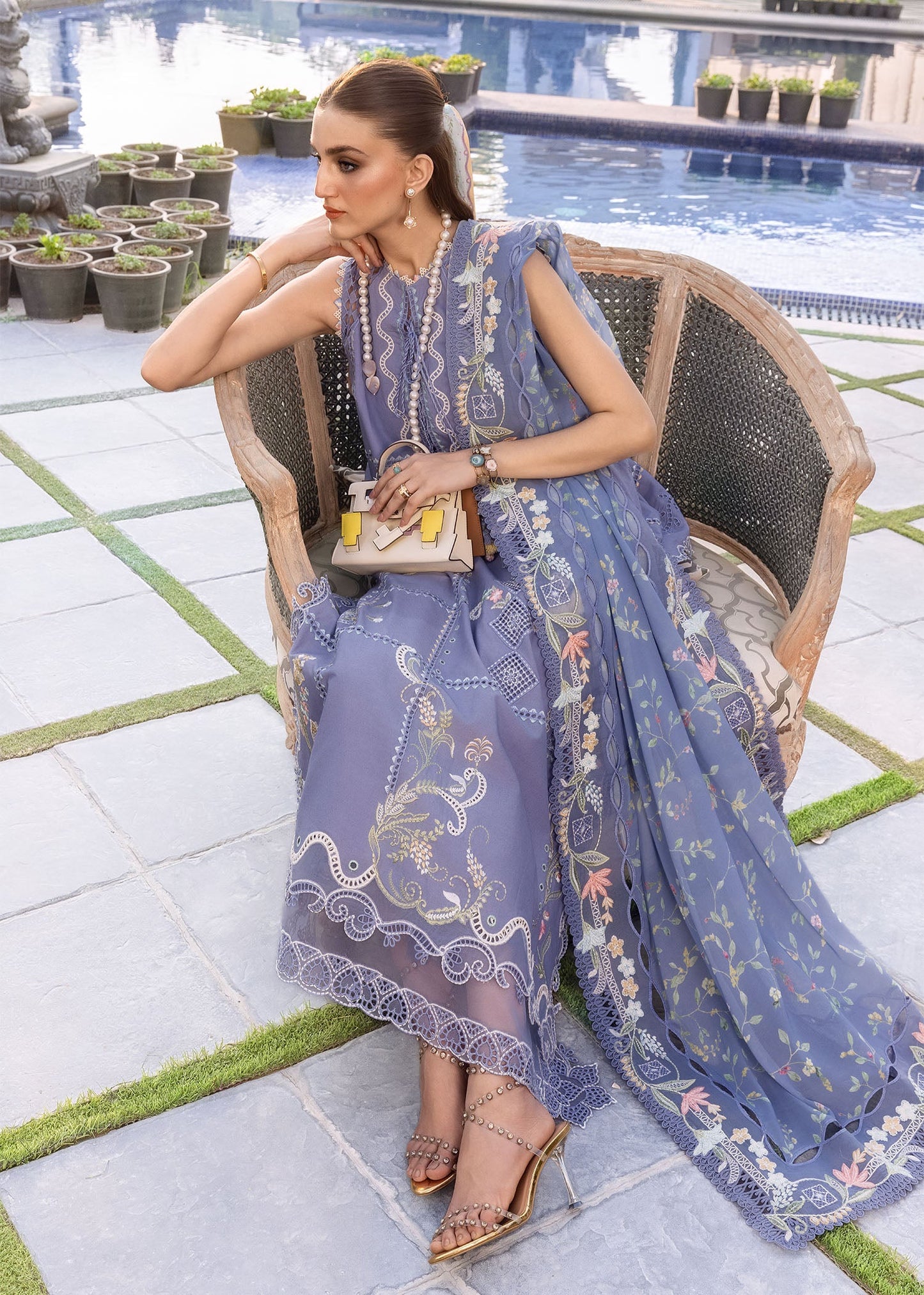 Crimson | Flow By Crimson Lawn'26 | FLORAL SERENITY-D1B