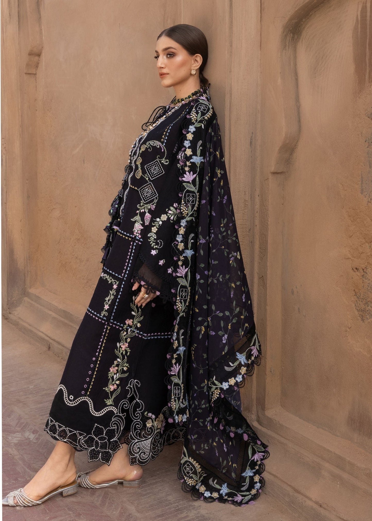 Crimson | Flow By Crimson Lawn'26 | FLORAL SERENITY - D1A