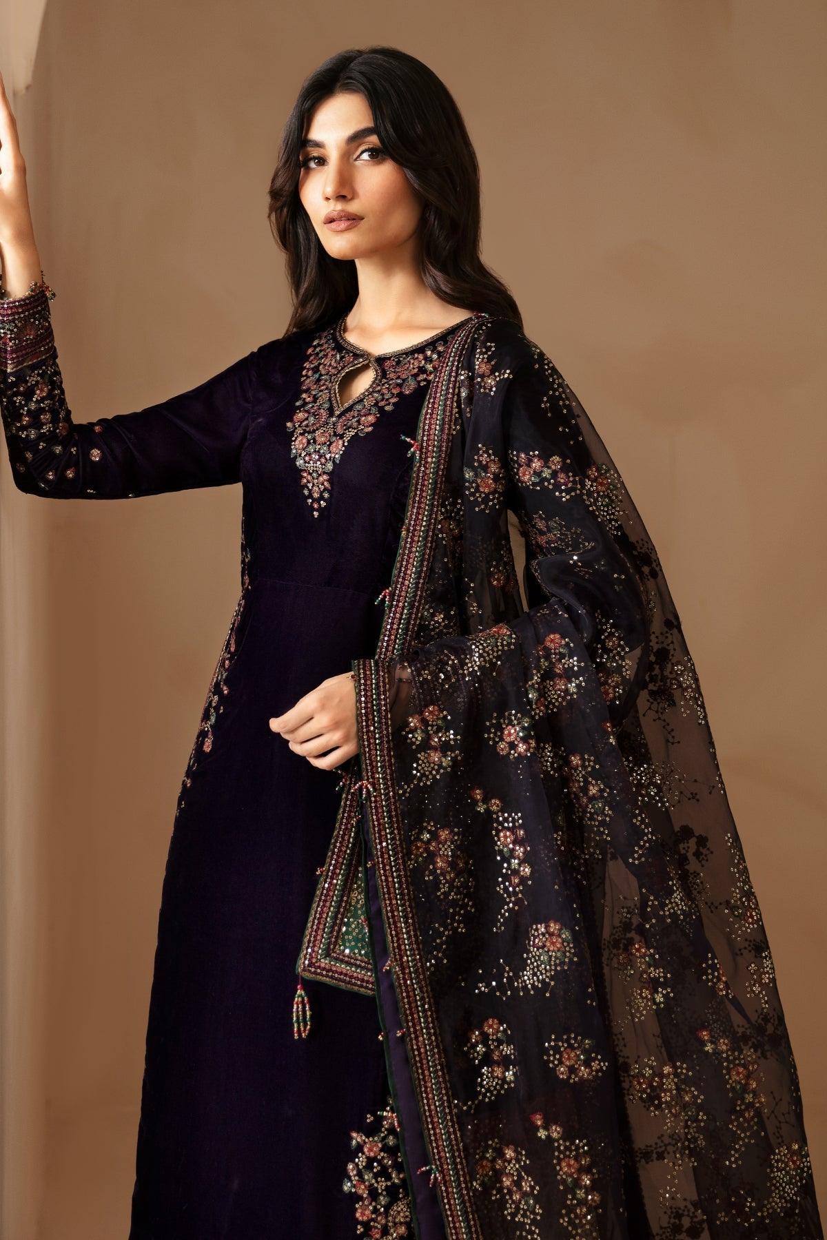 JAZMIN__Embroidered Velvet Formal VF-2027 - House Of Anaya