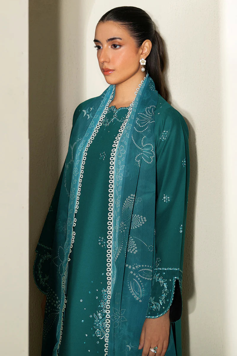 Farasha | Summer Weaves Embroidered lawn'26 | Jade Dazzle