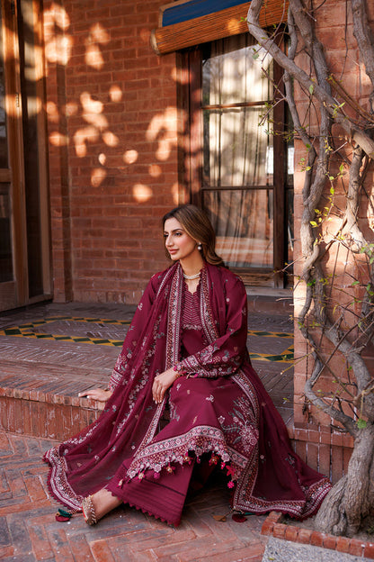 Farasha | Dastoor Embroidered Lawn SS24 | RUBY GLAM - House Of Anaya