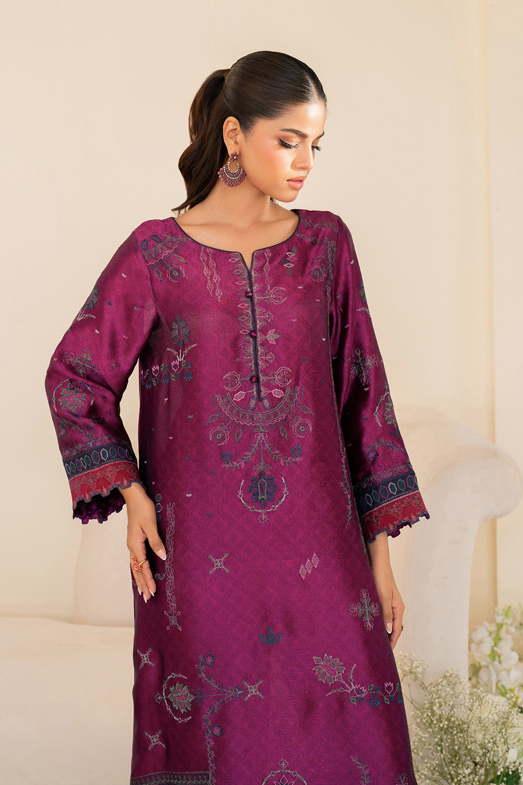 Iznik | Festive Formal | UE-436 Embroidered Pure silk