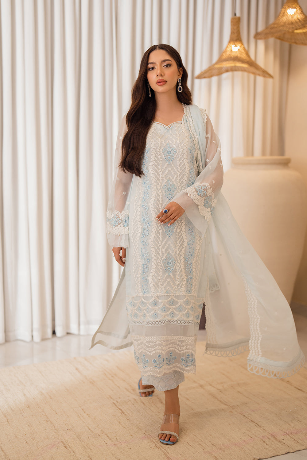 Azure | Ensembles Embroidered Formals | Ocean Whisper - House Of Anaya