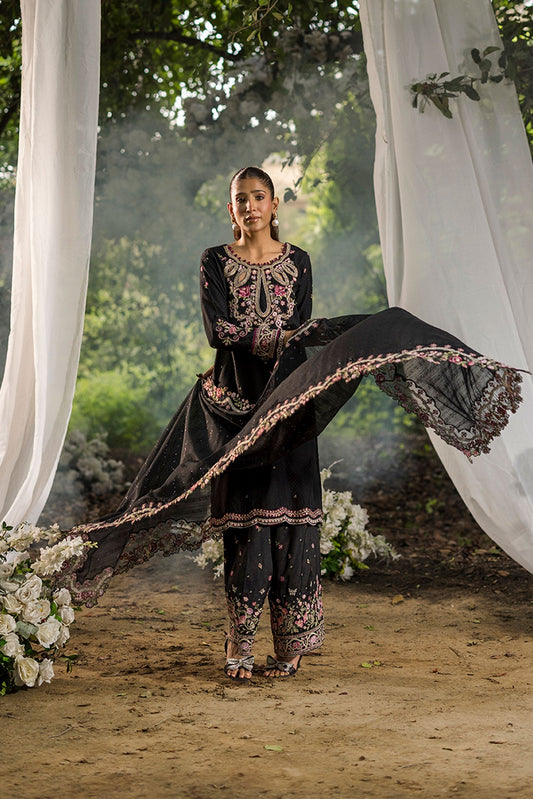 Dhanak | Jardin- Festive Stitched | SS25DU-3209 BLACK 3Pcs