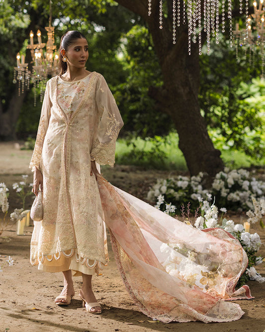 Dhanak | Jardin- Festive Stitched | SS25DU-3210 BEIGE 3Pcs