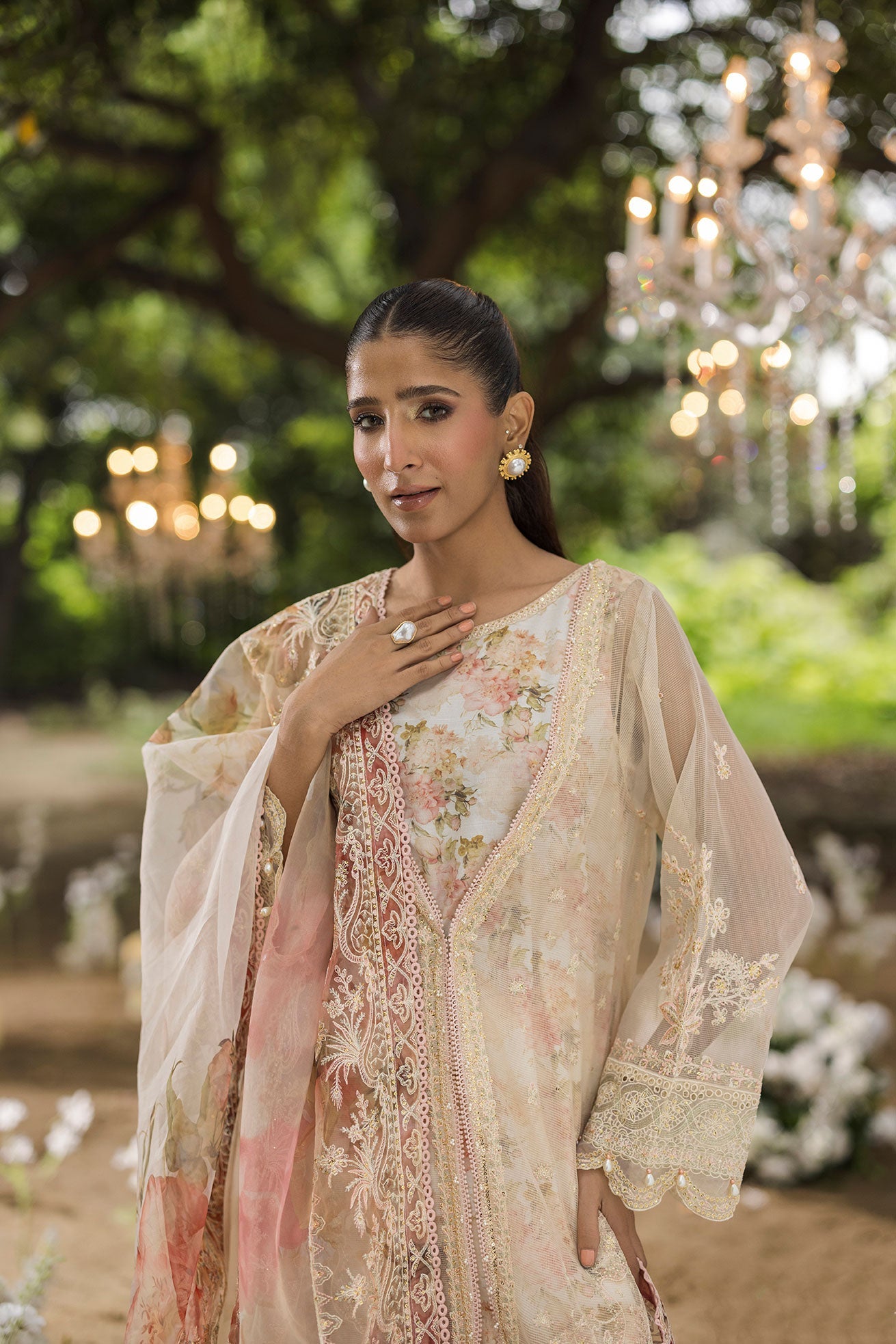 Dhanak | Jardin- Festive Stitched | SS25DU-3210 BEIGE 3Pcs
