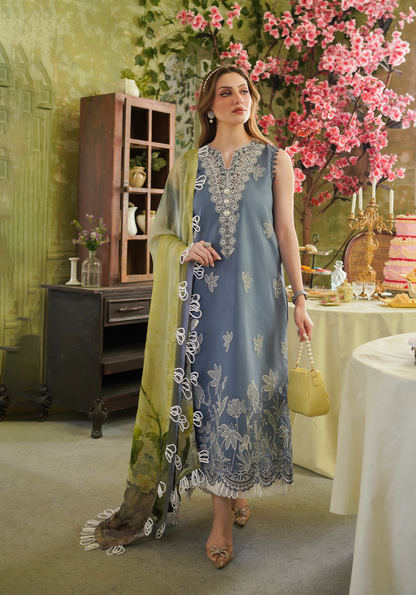 Zarqash | Tresor Luxury Lawn 24 | ZQT 004 THISTLE - House Of Anaya