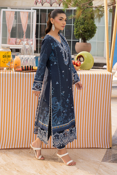 Saad Shaikh | Lawn 25 | Navy Blue - Blue Mirage