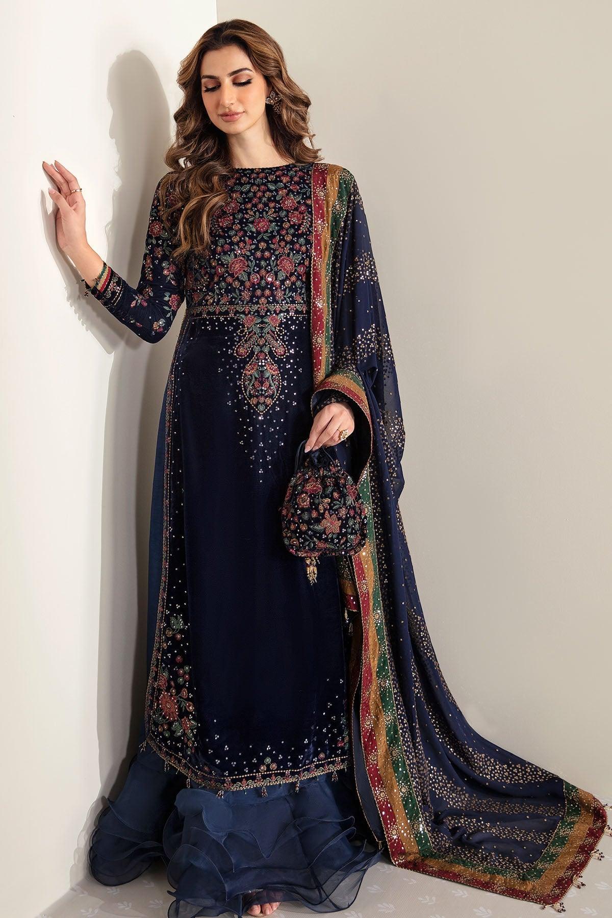 JAZMIN__Embroidered Velvet Formal VF-2005 - House Of Anaya