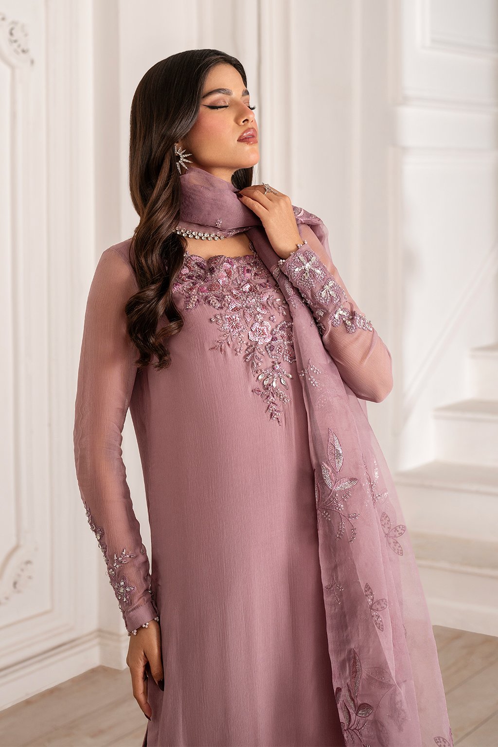 Iznik I Festive Formal I UE-418 Embroidered Chiffon