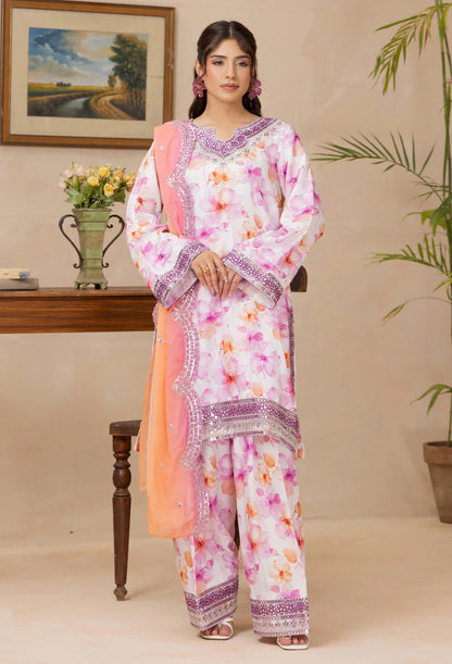 Adans Libas | Adans Embroidered satin  | Satin Lawn 828211