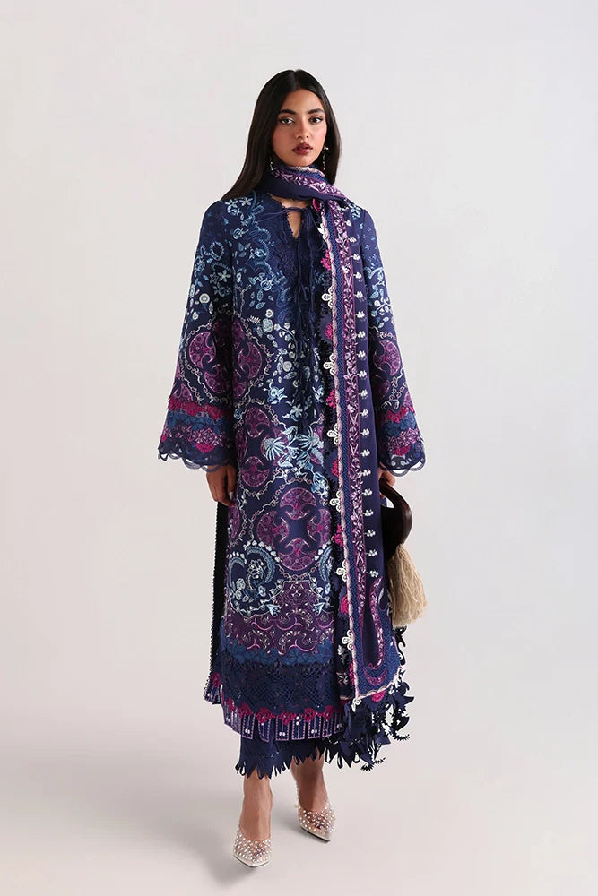 Suffuse Elora | Blue Embroidered Lawn Eid Suit