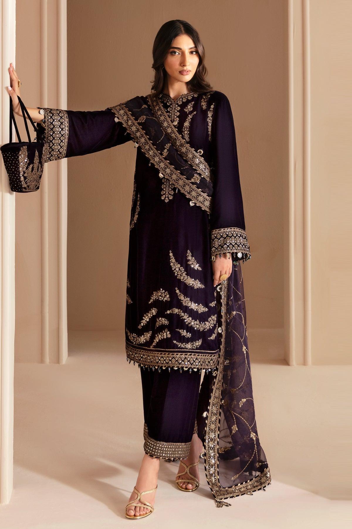 JAZMIN__Embroidered Velvet Formal VF-2026 - House Of Anaya