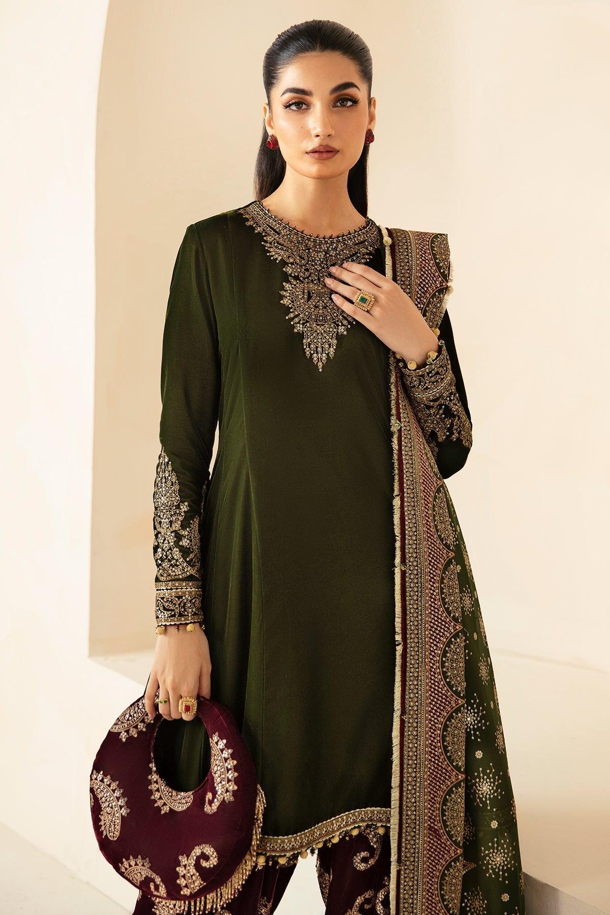 JAZMIN__Embroidered Velvet Formal VF-2029 - House Of Anaya