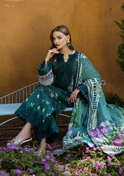 Elaf Premium | Print Chikankari 25 | ELK-07B JADE EMBRACE