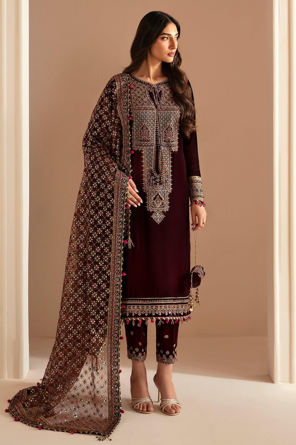 JAZMIN__Embroidered Velvet Formal VF-2022 - House Of Anaya