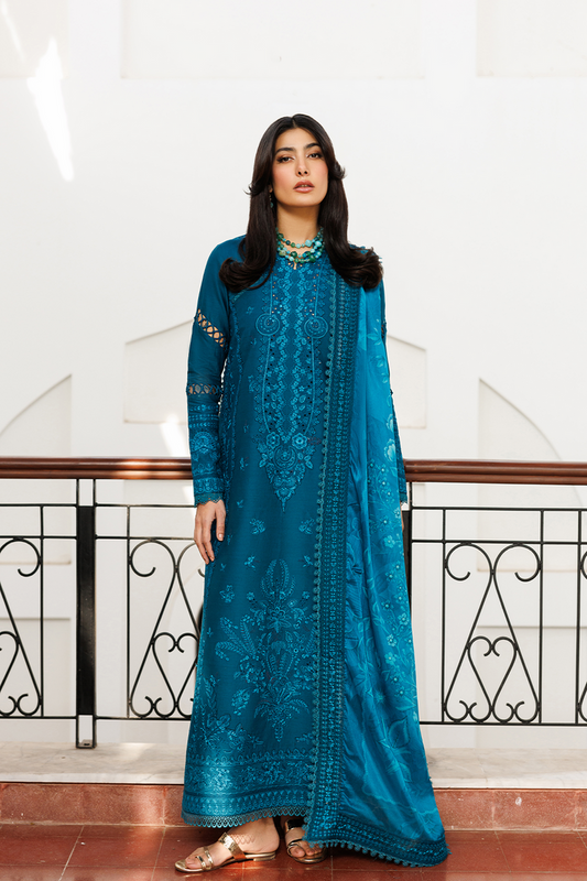 Emaan Adeel | Mirabelle Festive Luxury Lawn | FLORAISON