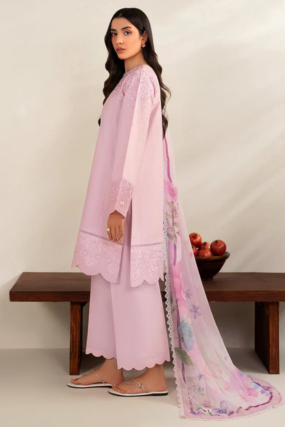 Farasha | Summer Weaves Embroidered lawn'26 | Cloud Pink