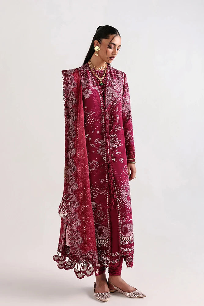 Suffuse Vesria | Plum Embroidered Lawn Eid Suit