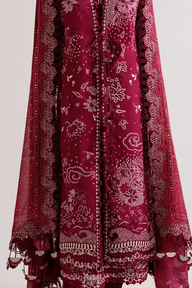 Suffuse Vesria | Plum Embroidered Lawn Eid Suit