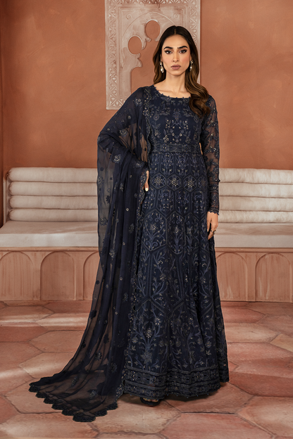 Iznik | Chiffon Kari | ICK-07 Embroidered Chiffon - House Of Anaya