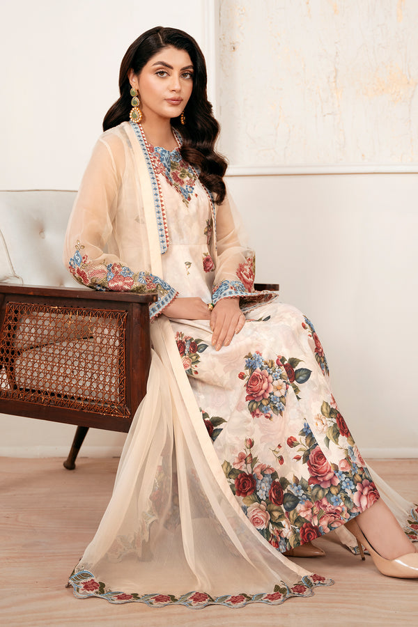 Baroque | Luxury Pret 25 | EMBROIDERED CHIFFON PR-1053
