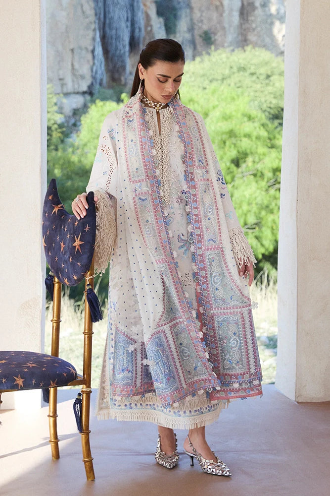 Suffuse Veluna | Off-White Embroidered Lawn Eid Suit