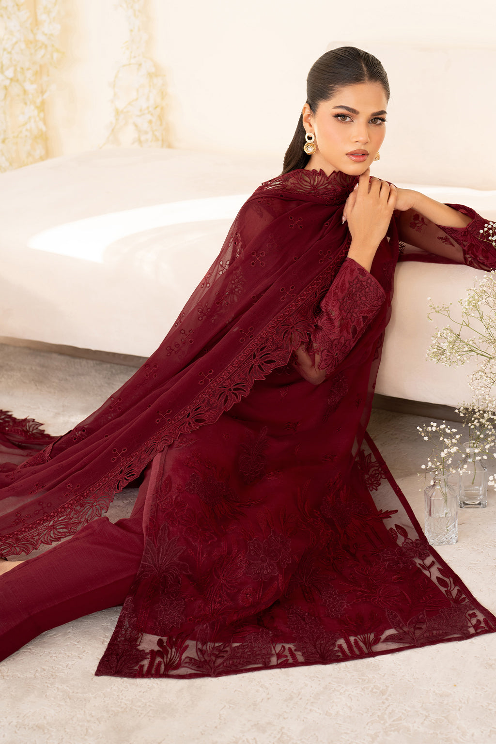 Iznik | Festive Formal | UE-438 Embroidered Pure Organza