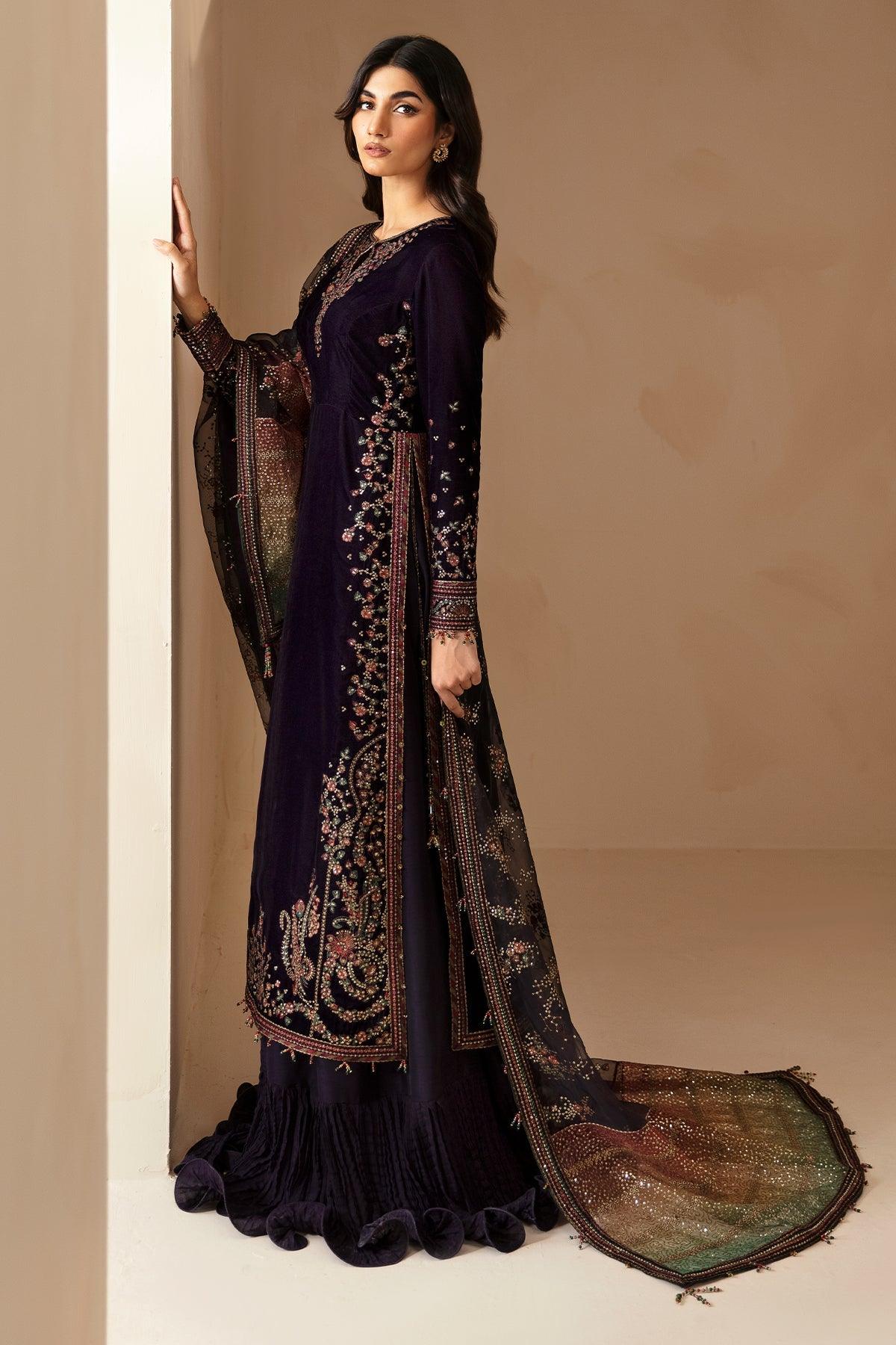 JAZMIN__Embroidered Velvet Formal VF-2027 - House Of Anaya