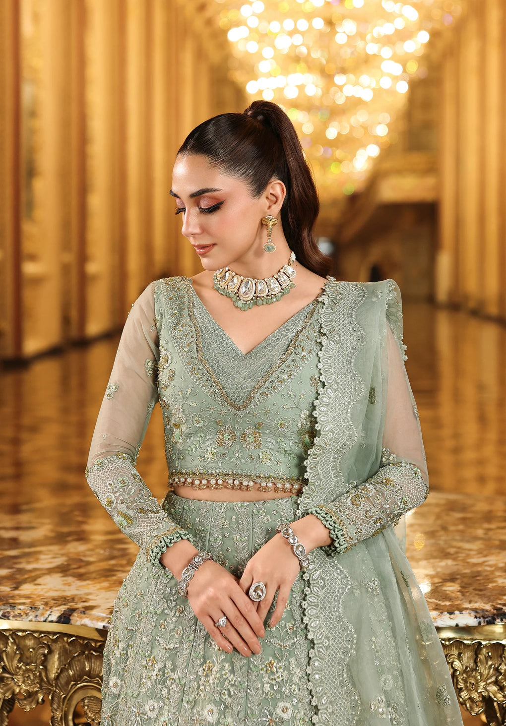 Elaf Premium | Stardom Formal Handwork 25 | ESH-03 LIME LIGHT