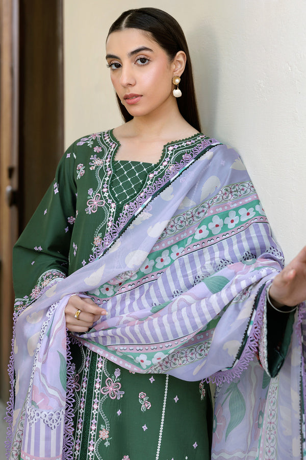 Farasha | Summer Weaves Embroidered Lawn | Emerald Eclips