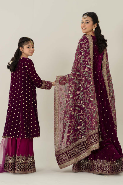 Maria B | 3 Piece Embroidered Velvet Suit | MKS-W24-38 - Libasekhas