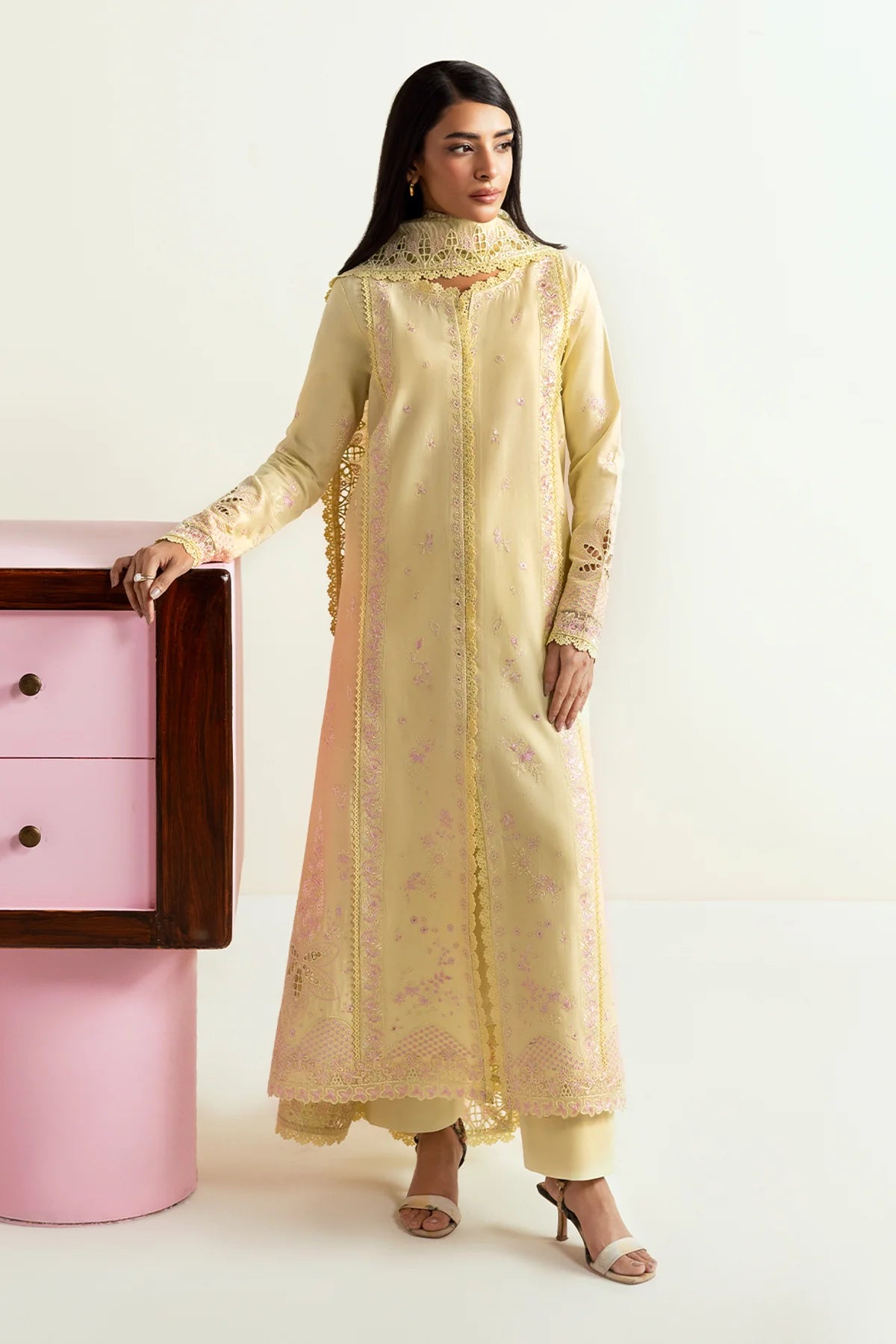 Afrozeh | Basic Pret 25 | Lemon lush