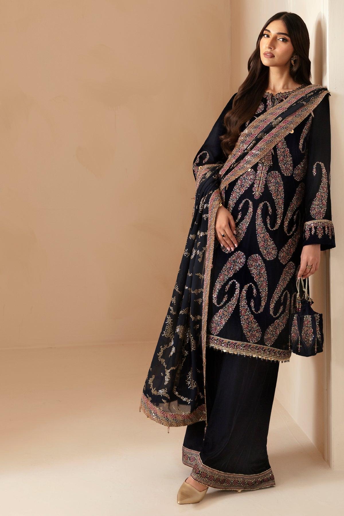 JAZMIN__Embroidered Velvet Formal VF-2024 - House Of Anaya