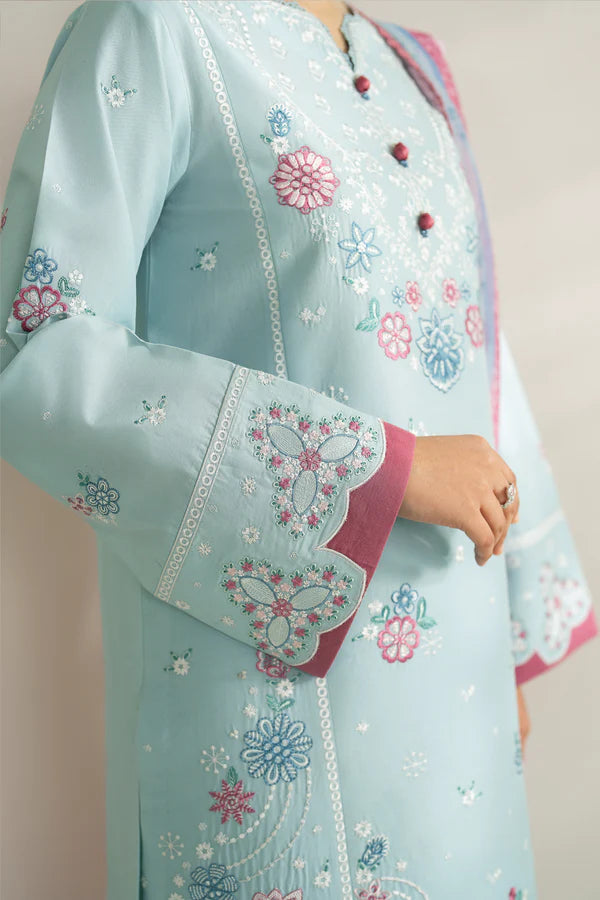 Farasha | Summer Weaves Embroidered lawn'26 | Blue Slate