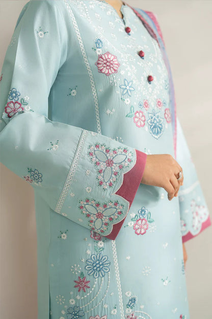 Farasha | Summer Weaves Embroidered lawn'26 | Blue Slate