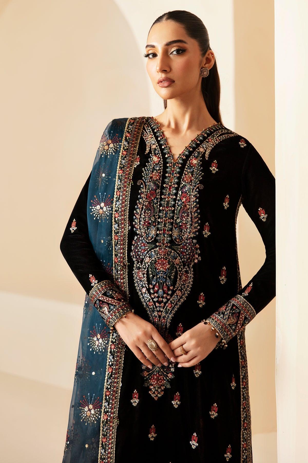 JAZMIN__Embroidered Velvet Formal VF-2028 - House Of Anaya