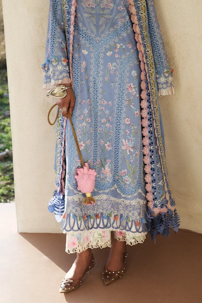 Suffuse Elani | Sky Blue Embroidered Lawn Eid Suit
