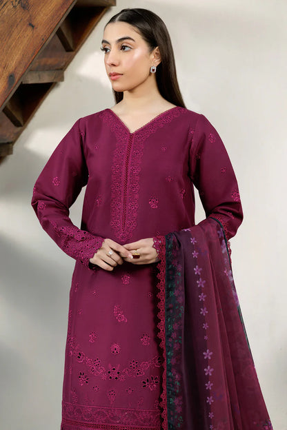 Farasha | Summer Weaves Embroidered lawn'26 | Garnet Passion
