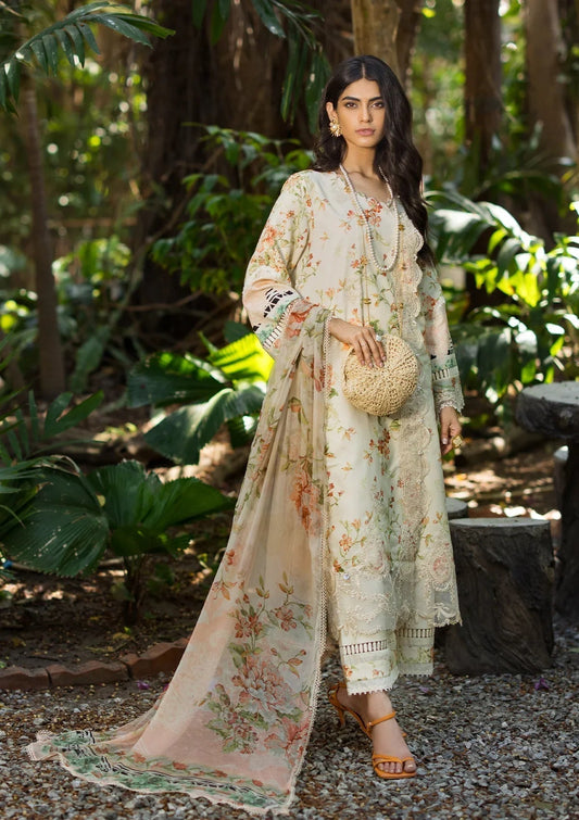 ELAF Signature Embroidered Lawn 3Pc Suit ESL-03A ANGELS BREATH