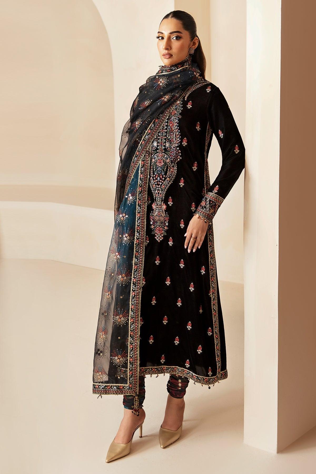 JAZMIN__Embroidered Velvet Formal VF-2028 - House Of Anaya