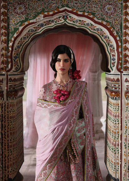 Hussain Rehar Rukhsaar | Lilac Embroidered Short Shirt & Gharara Festive Set