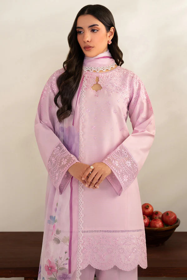 Farasha | Summer Weaves Embroidered lawn'26 | Cloud Pink
